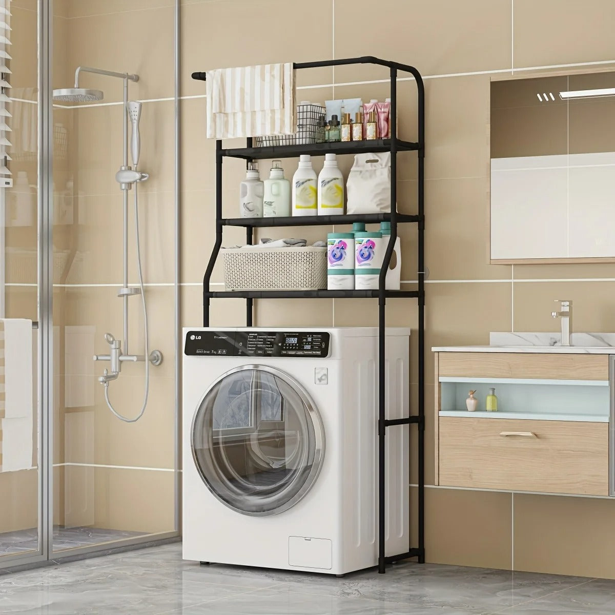 Toilet & Washing Machine Storage Rack , رف تخزين المرحاض والغسالة