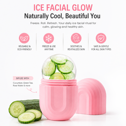 Silicone Facial Ice Roller Mould, Reusable Face Massager for Cooling Skincare & Beauty Tool valemerehub