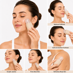 Silicone Facial Ice Roller Mould, Reusable Face Massager for Cooling Skincare & Beauty Tool valemerehub