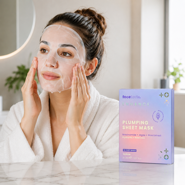 Face Facts Enhance Plumping Sheet Mask (3-Pack) – Hydrating Niacinamide & Rice Extract Face Masks valemerehub