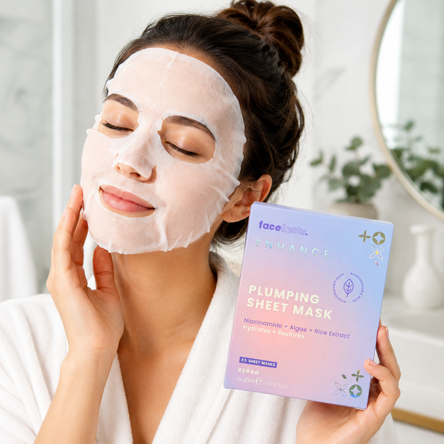Face Facts Enhance Plumping Sheet Mask (3-Pack) – Hydrating Niacinamide & Rice Extract Face Masks valemerehub