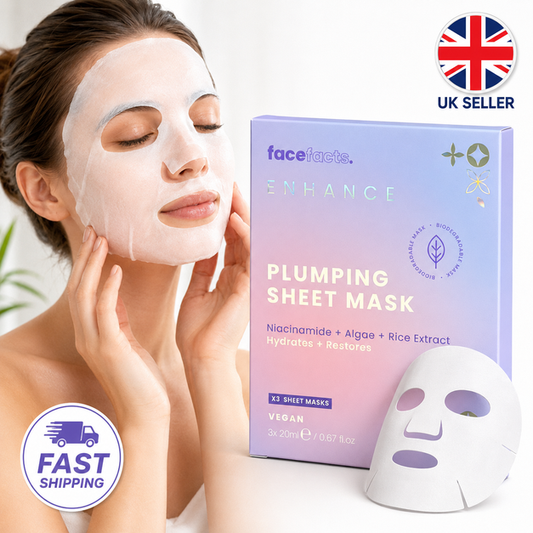 Face Facts Enhance Plumping Sheet Mask (3-Pack) – Hydrating Niacinamide & Rice Extract Face Masks valemerehub
