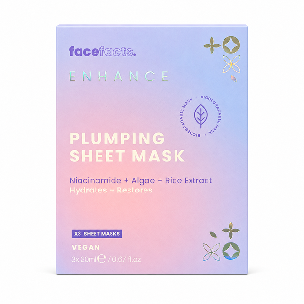 Face Facts Enhance Plumping Sheet Mask (3-Pack) – Hydrating Niacinamide & Rice Extract Face Masks valemerehub