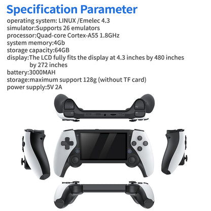 M25 Mini Handheld Game Players 4.3 inch Screen Quad Core Portable Game Console 64GB With 20000 Free Games