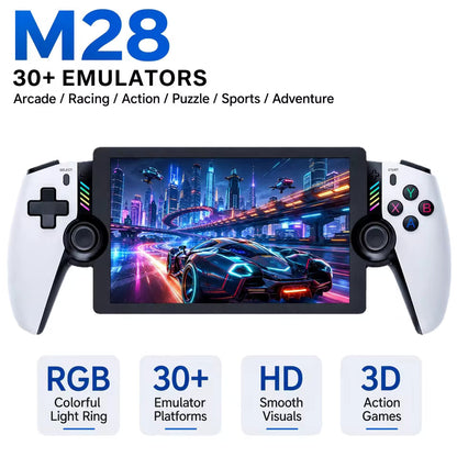 M28 Retro Handheld Game Console, 7.1 inch LCD HD Screen 30+ Emulators, 128G 4000mAh PS2 3D Dual Analog Stick God of War Classic