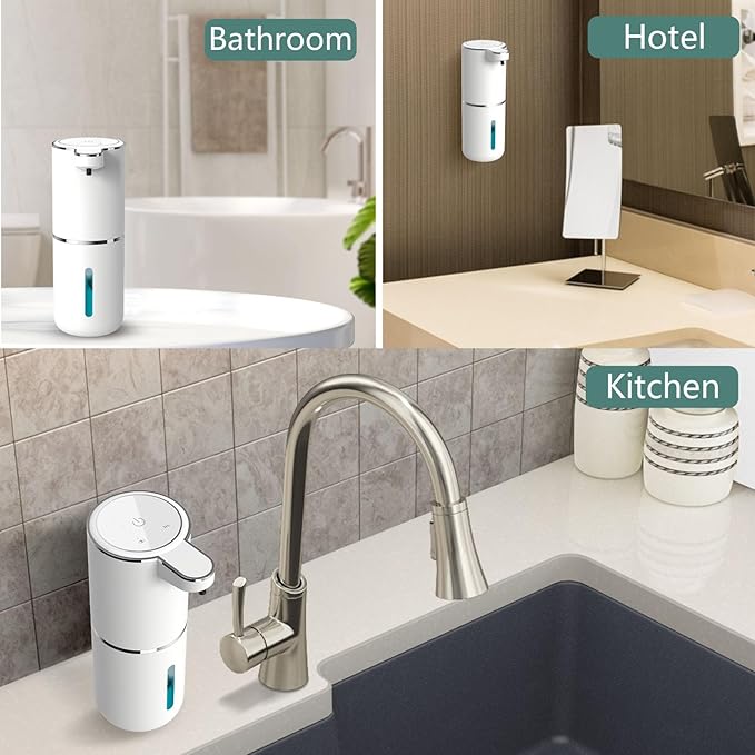 Automatic Soap Dispenser, USB Rechargeable with Infrared Motion Sensor for Bathroom, Kitchen, Office